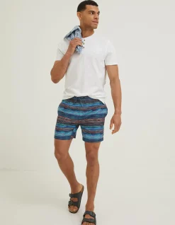 FatFace Trevose Scribble Swim Shorts Navy Sale