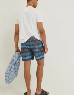 FatFace Trevose Scribble Swim Shorts Navy Sale