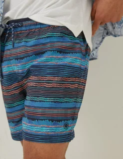 FatFace Trevose Scribble Swim Shorts Navy Sale