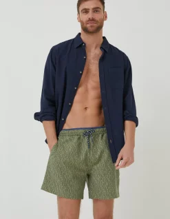 FatFace Trevose Shell Swim Shorts Khaki Green Hot