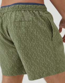 FatFace Trevose Shell Swim Shorts Khaki Green Hot