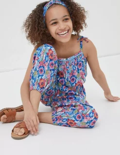 FatFace Tropical Print Jumpsuit Multi Colour Clearance