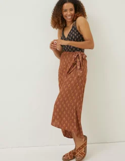 FatFace Tummy Control Woodblock Swimsuit Black Outlet
