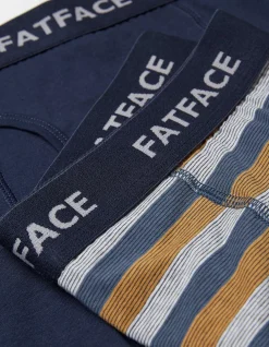 FatFace Two Pack Dorset Stripe Boxers Navy Hot