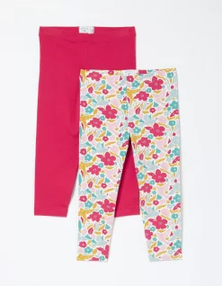 FatFace Two Pack Floral Blooms Crop Leggings Multi Colour New