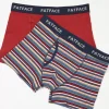 FatFace Two Pack Portland Stripe Boxers Multi Colour Clearance