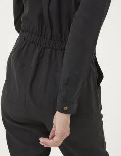 FatFace Una Long Sleeve Utility Jumpsuit Black Sale