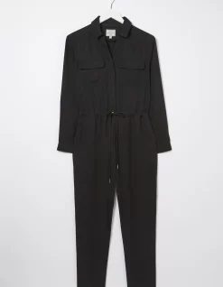 FatFace Una Long Sleeve Utility Jumpsuit Black Sale