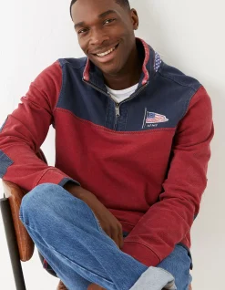 FatFace Usa Airlie Yoke Sweatshirt Red Clearance