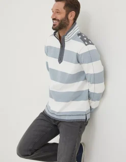 FatFace Usa Block Stripe Airlie Sweatshirt Grey Hot