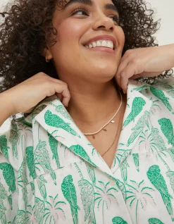 FatFace Val Parrot Linen Blend Shirt Ivory Sale