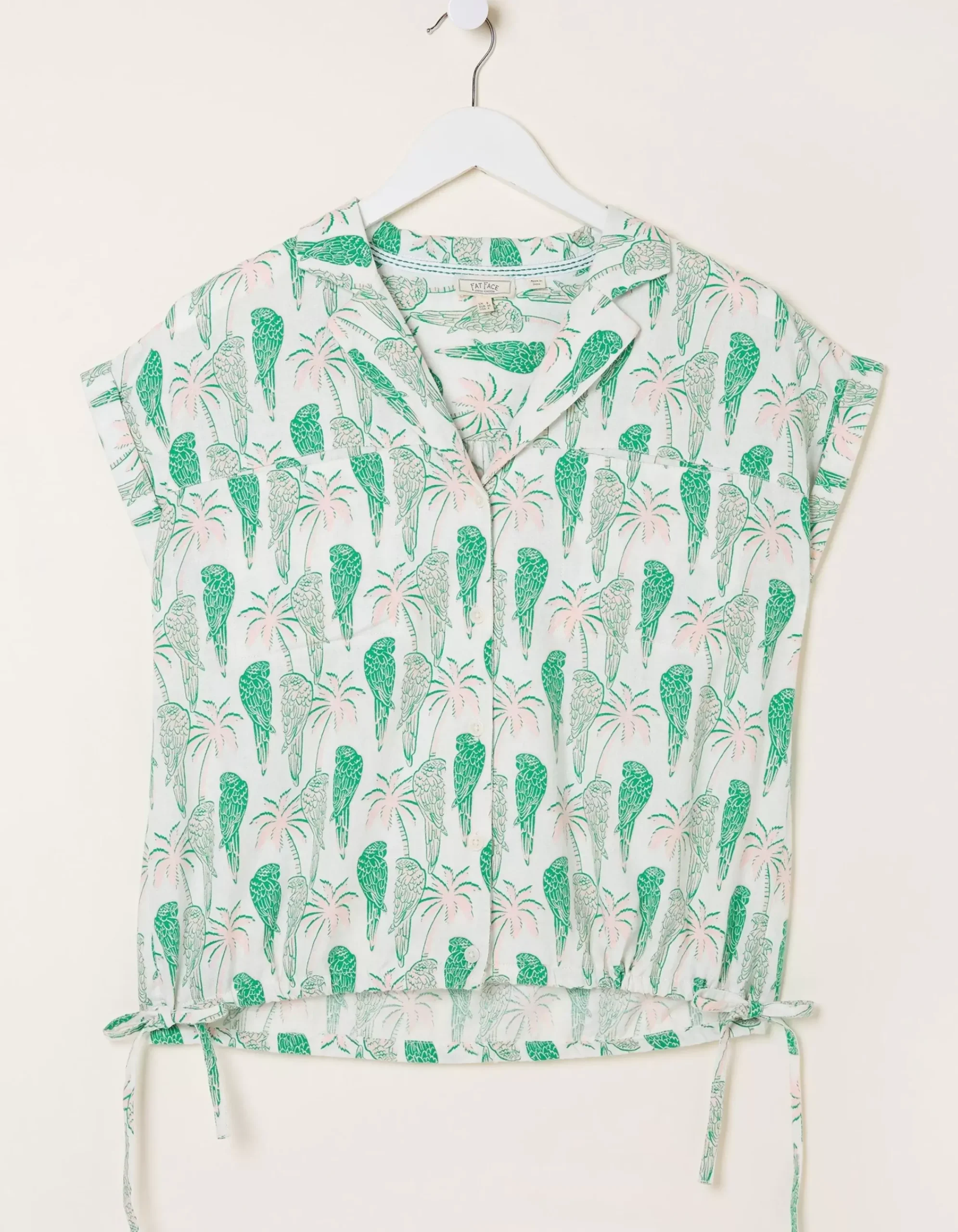 FatFace Val Parrot Linen Blend Shirt Ivory Sale