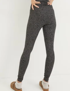 FatFace Venus Print Leggings Charcoal Grey Outlet