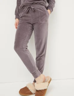 FatFace Verity Velvet Jogger Washed Purple Outlet