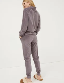 FatFace Verity Velvet Jogger Washed Purple Outlet