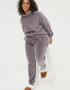 FatFace Verity Velvet Jogger Washed Purple Outlet