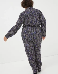 FatFace Vinnie Floral Jumpsuit Black