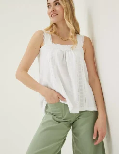 FatFace Viv Embroidered Cami White Online