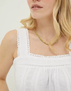 FatFace Viv Embroidered Cami White Online
