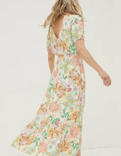 FatFace Vivvie Paradise Midi Dress Ivory Outlet