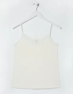 FatFace V-Neck Lace Vest Ivory Clearance
