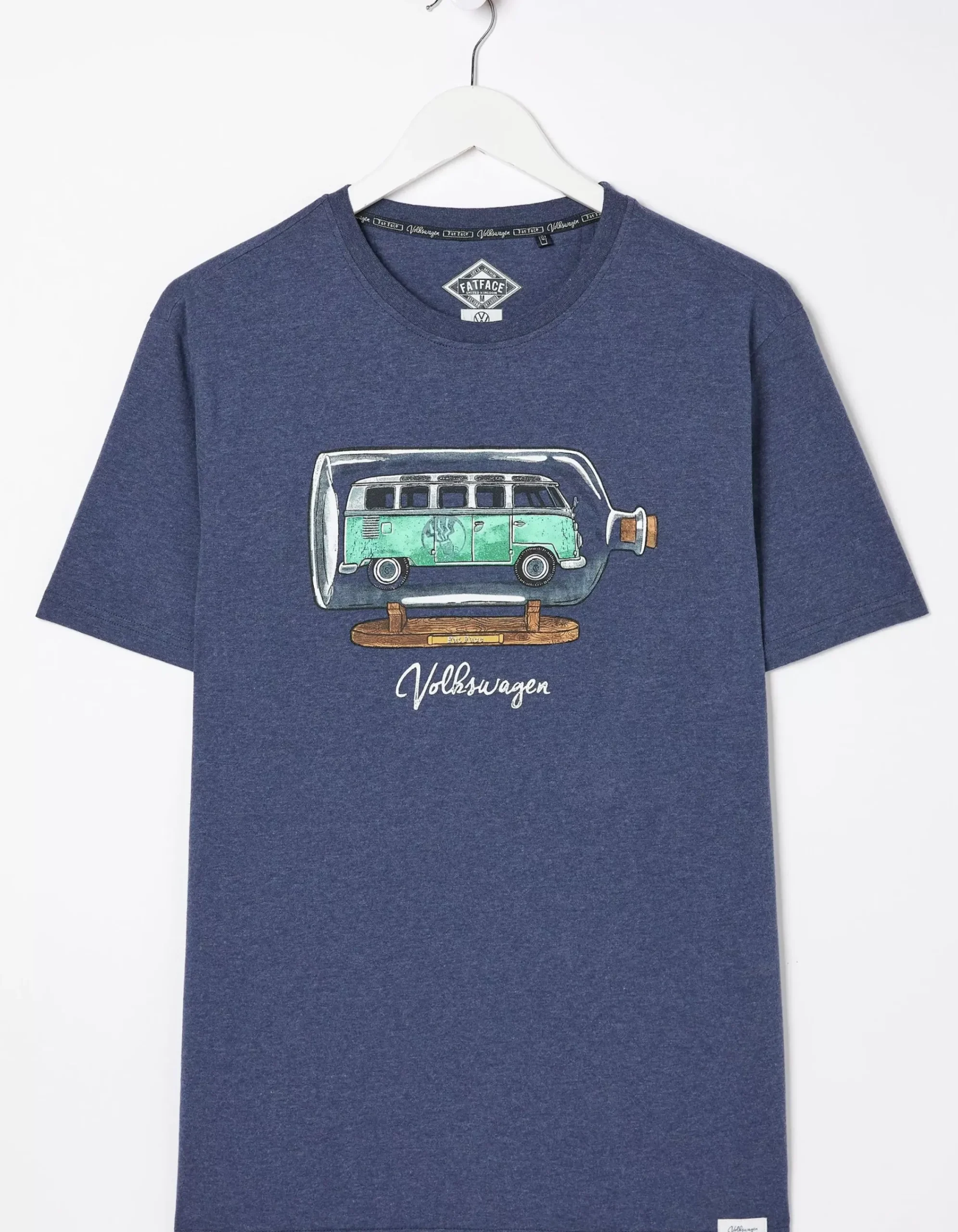 FatFace Vw Bottle Printed T-Shirt Navy Marl New