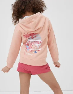 FatFace Vw Graphic Sweat Zip Through Hoodie Coral Pink Sale