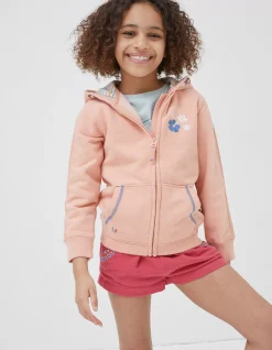 FatFace Vw Graphic Sweat Zip Through Hoodie Coral Pink Sale