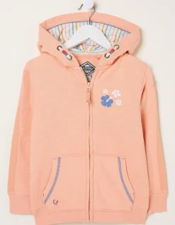 FatFace Vw Graphic Sweat Zip Through Hoodie Coral Pink Sale