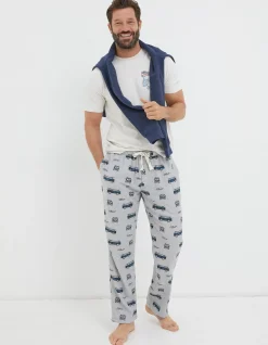 FatFace Vw Printed Pyjama Bottoms Grey Marl