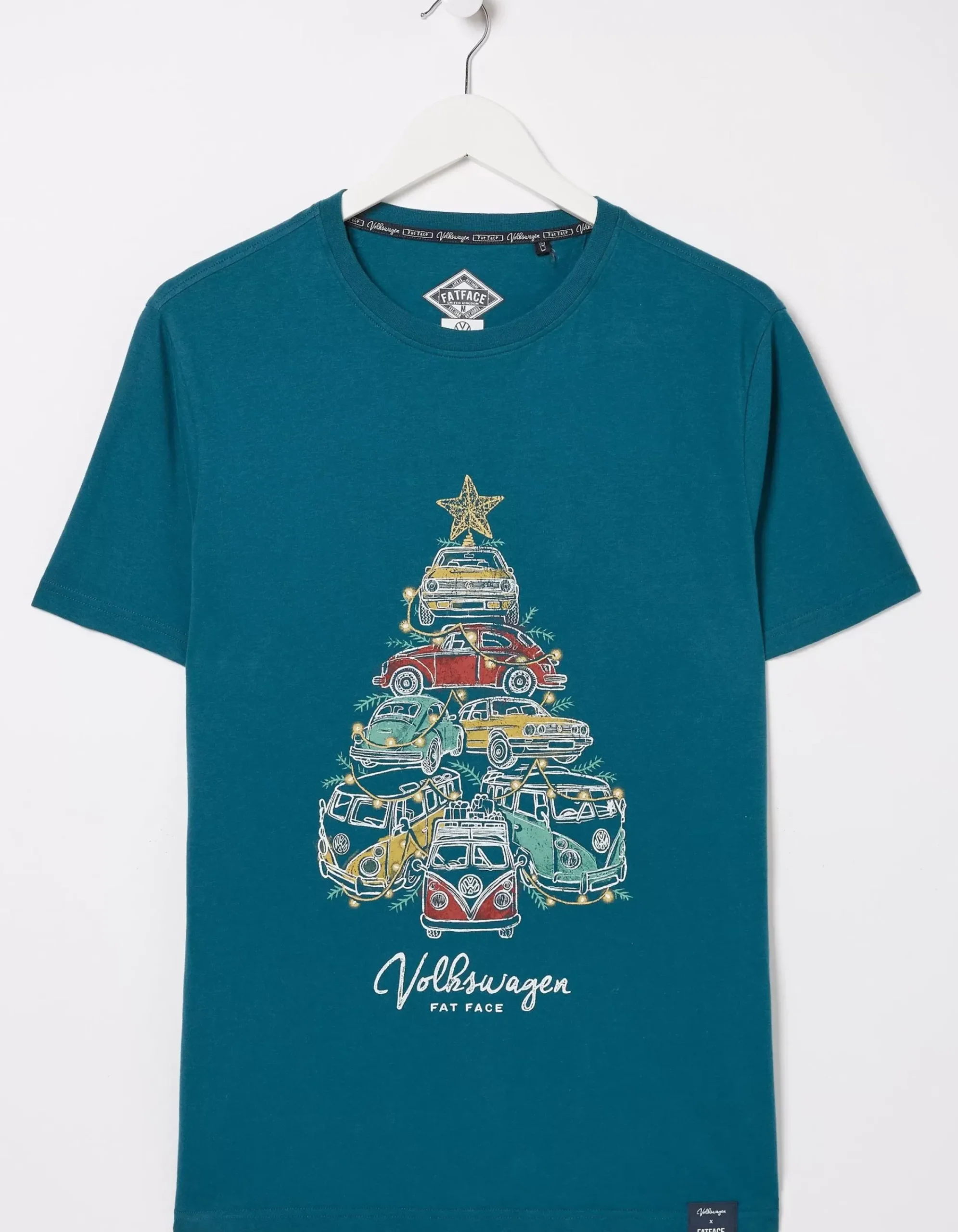 FatFace Vw Stacked T-Shirt Teal Blue New