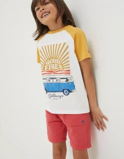 FatFace Vw Sun Graphic Jersey T-Shirt Off White Outlet