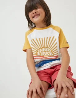 FatFace Vw Sun Graphic Jersey T-Shirt Off White Outlet