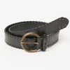 FatFace Whipstitch Western Belt Black New