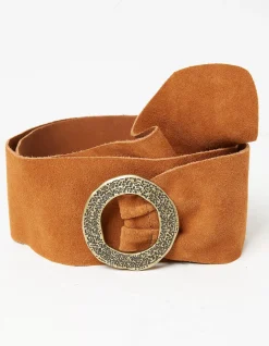 FatFace Wide Suede Buckle Tan New