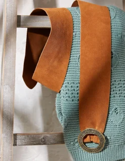 FatFace Wide Suede Buckle Tan New