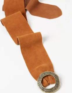 FatFace Wide Suede Buckle Tan New
