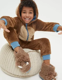 FatFace Wilfred Mammoth Onesie Brown Marl New