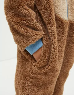 FatFace Wilfred Mammoth Onesie Brown Marl New