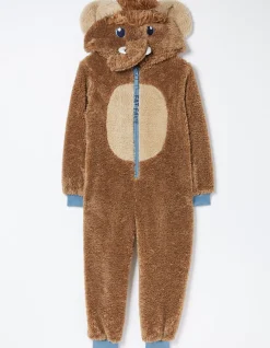 FatFace Wilfred Mammoth Onesie Brown Marl New