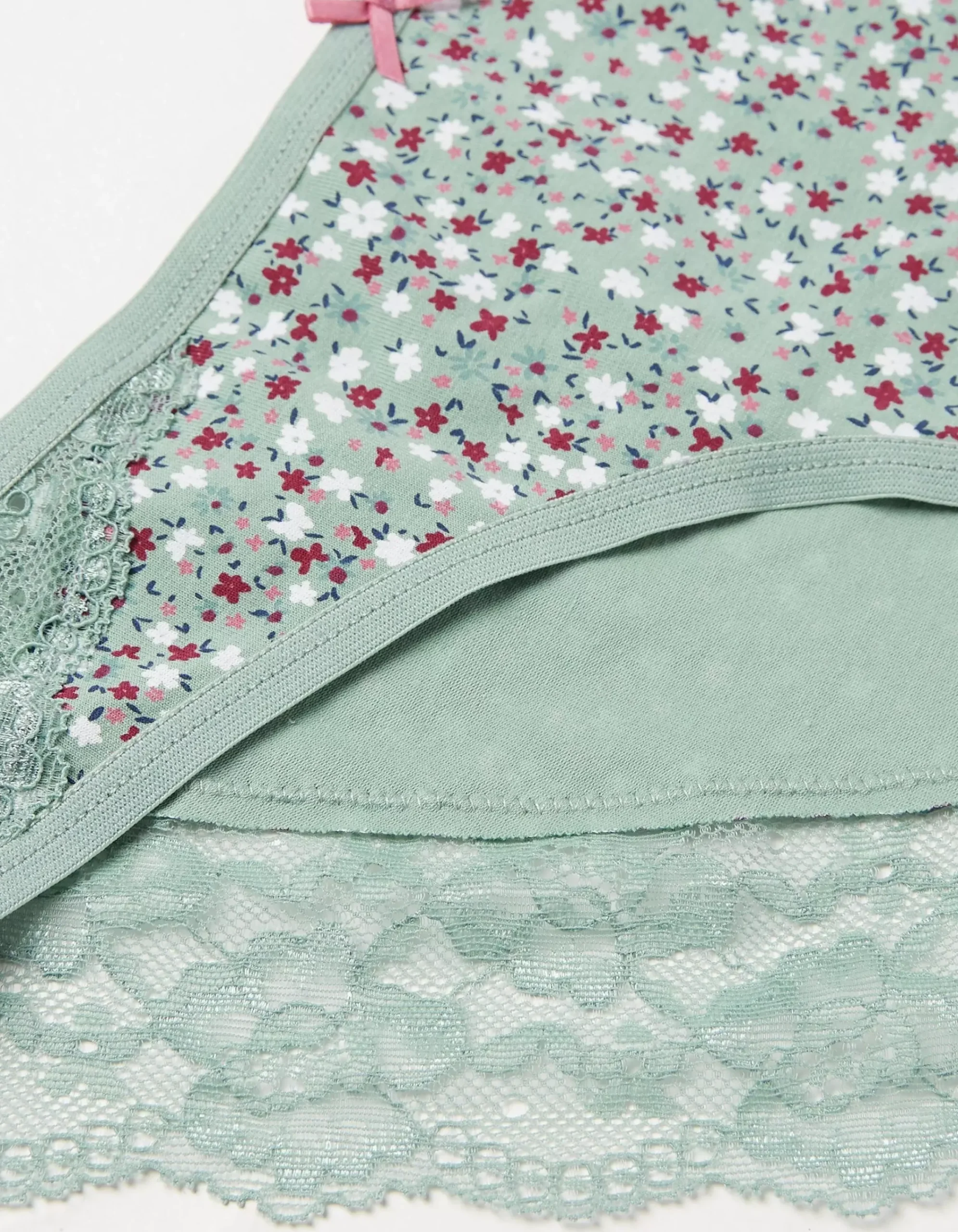 FatFace Willow Floral High Leg Knickers Green Haze Best