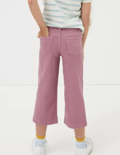 FatFace Willow Wide Leg Coloured Cropped Jeans Light Pink Hot
