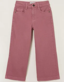 FatFace Willow Wide Leg Coloured Cropped Jeans Light Pink Hot