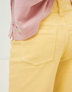 FatFace Willow Wide Leg Coloured Cropped Jeans Yellow New