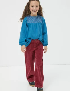 FatFace Willow Wide Leg Cord Trouser Berry Pink Best