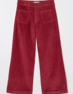 FatFace Willow Wide Leg Cord Trouser Berry Pink Best
