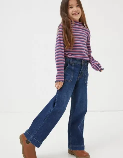 FatFace Willow Wide Leg Jeans Denim Blue Clearance