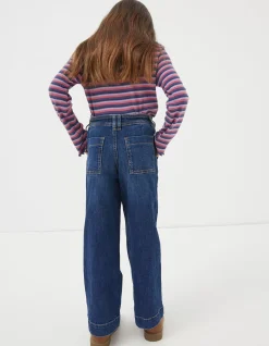 FatFace Willow Wide Leg Jeans Denim Blue Clearance