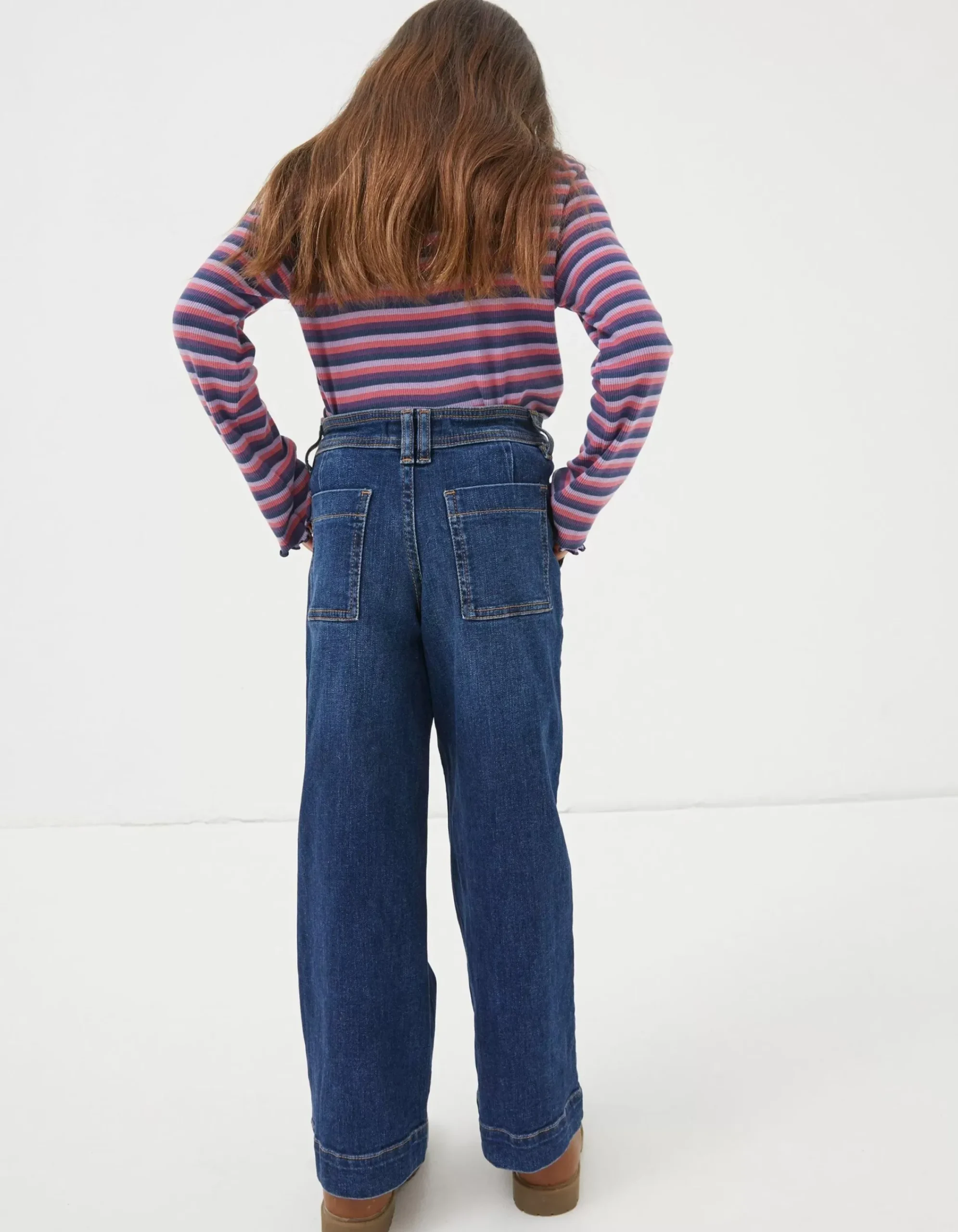 FatFace Willow Wide Leg Jeans Denim Blue Clearance