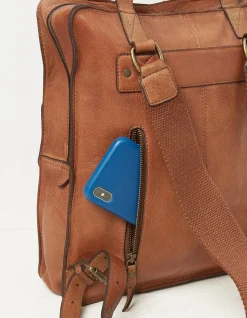 FatFace Windsor Leather Rucksack Chestnut Brown Sale